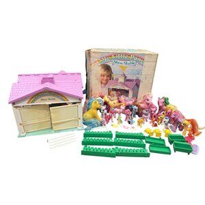 Vintage Hasbro My Little Pony Show Stable W/Accessories And Mixed Years Pony Lot